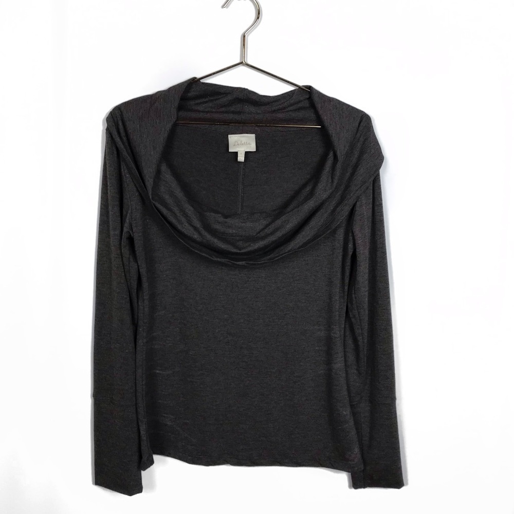 Anthropologie Deletta Gray Cowl Neck Top #517
